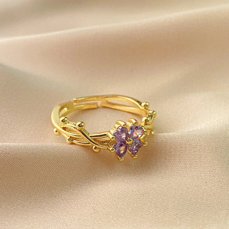 Fashionable French Violet Adjustable Ring Ring Lunarity Garage   
