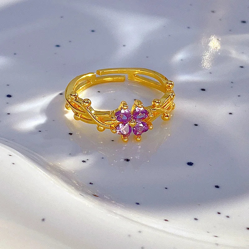 Fashionable French Violet Adjustable Ring Ring Lunarity Garage   