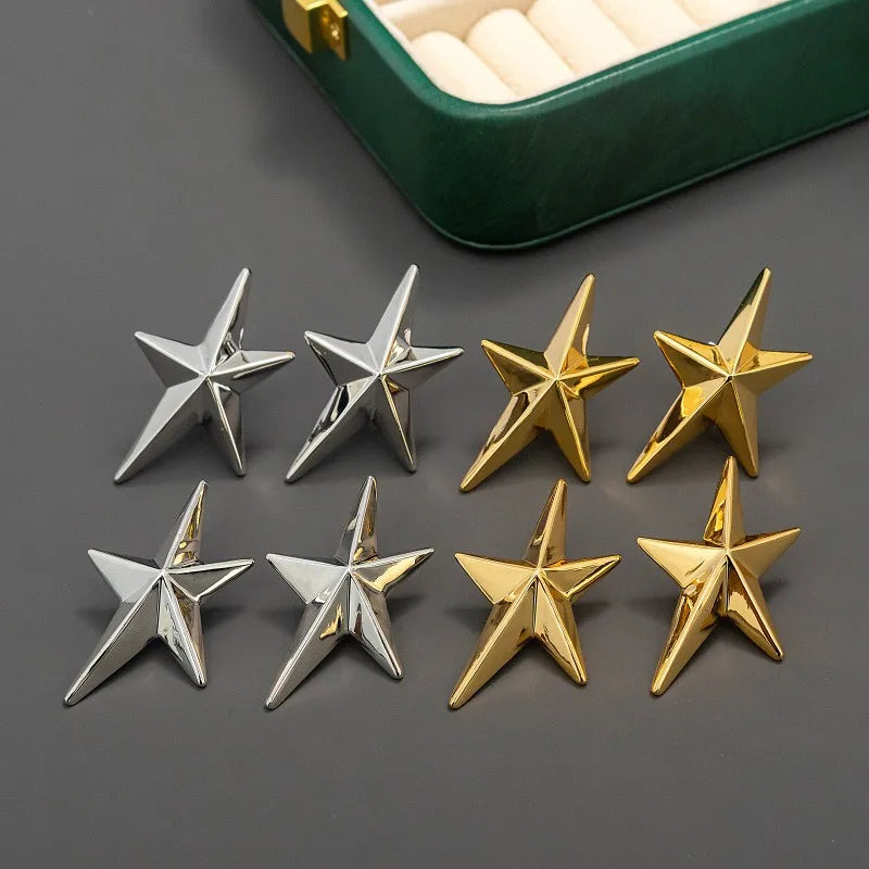Simple Geometric Five-Pointed Star Metal Earrings Earrings Lunarity Garage   