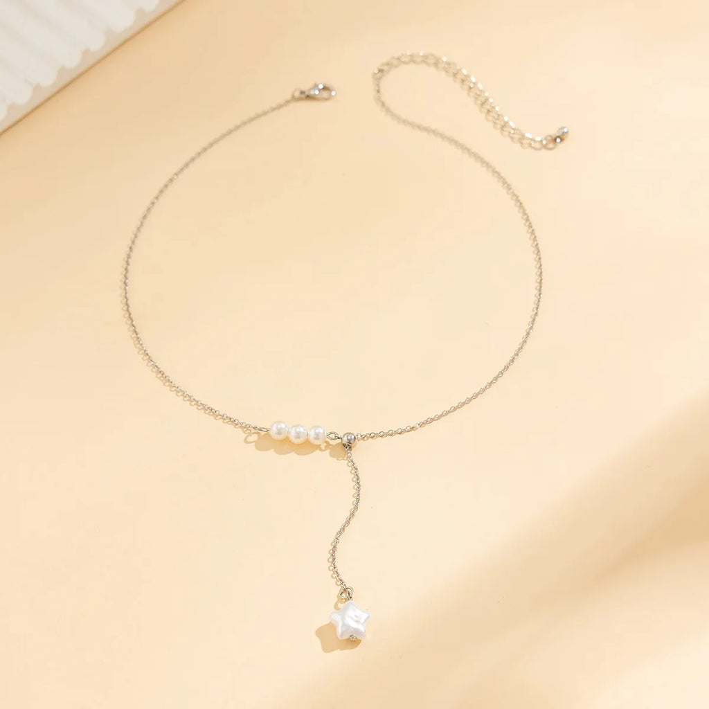 Five-Pointed Star Pearl Tassel Necklace Necklace LUNARITY GARAGE   