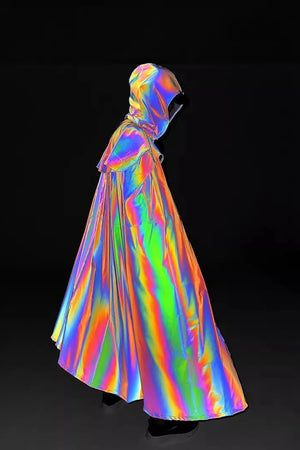 X-Long Reflective Hooded Cape – Unisex Festival & Cosplay Statement Piece Ponchos Lunarity Garage