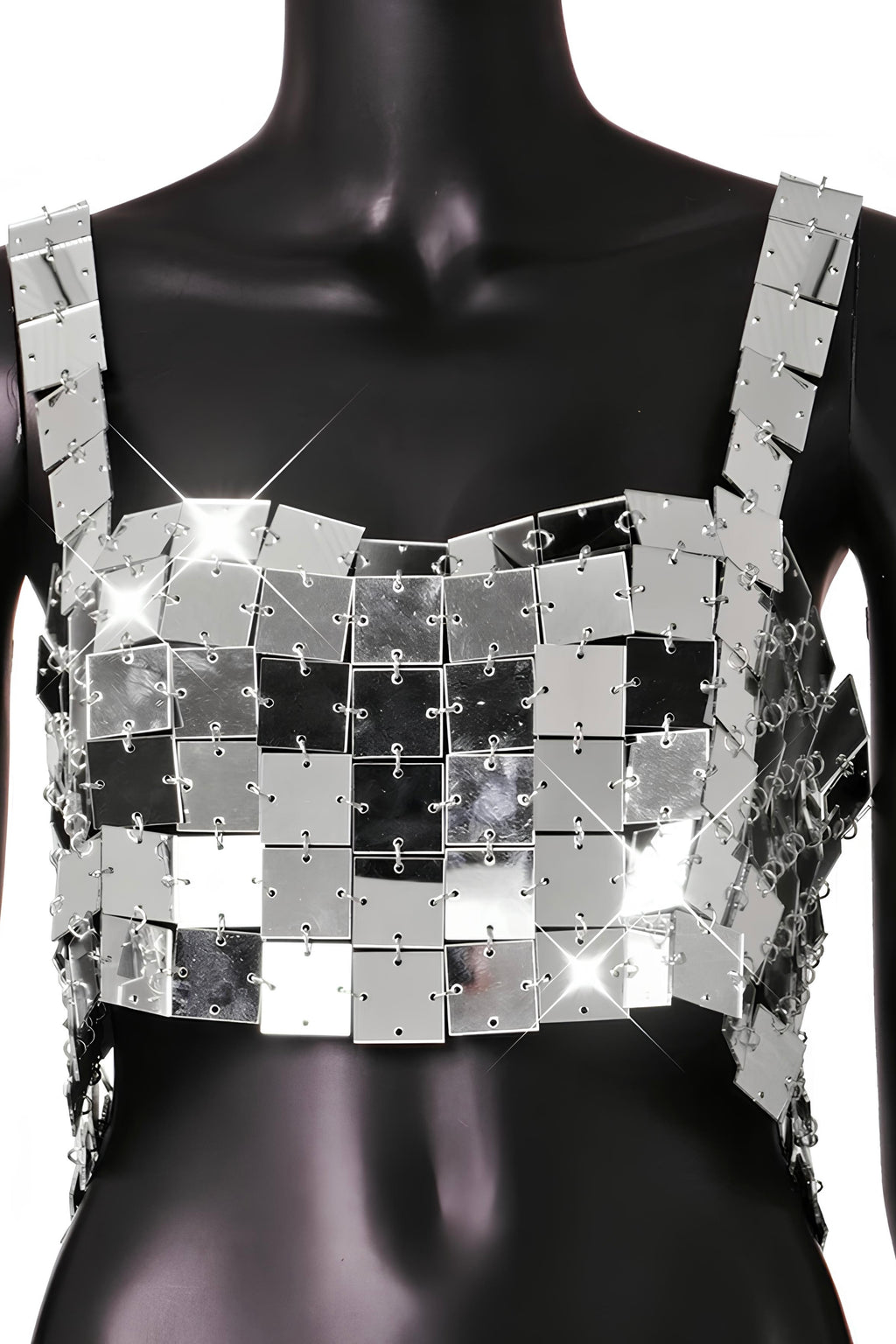 Dazzling Metallic Sequin Halter Crop Top – Shine at Every Party LUNARITY GARAGE