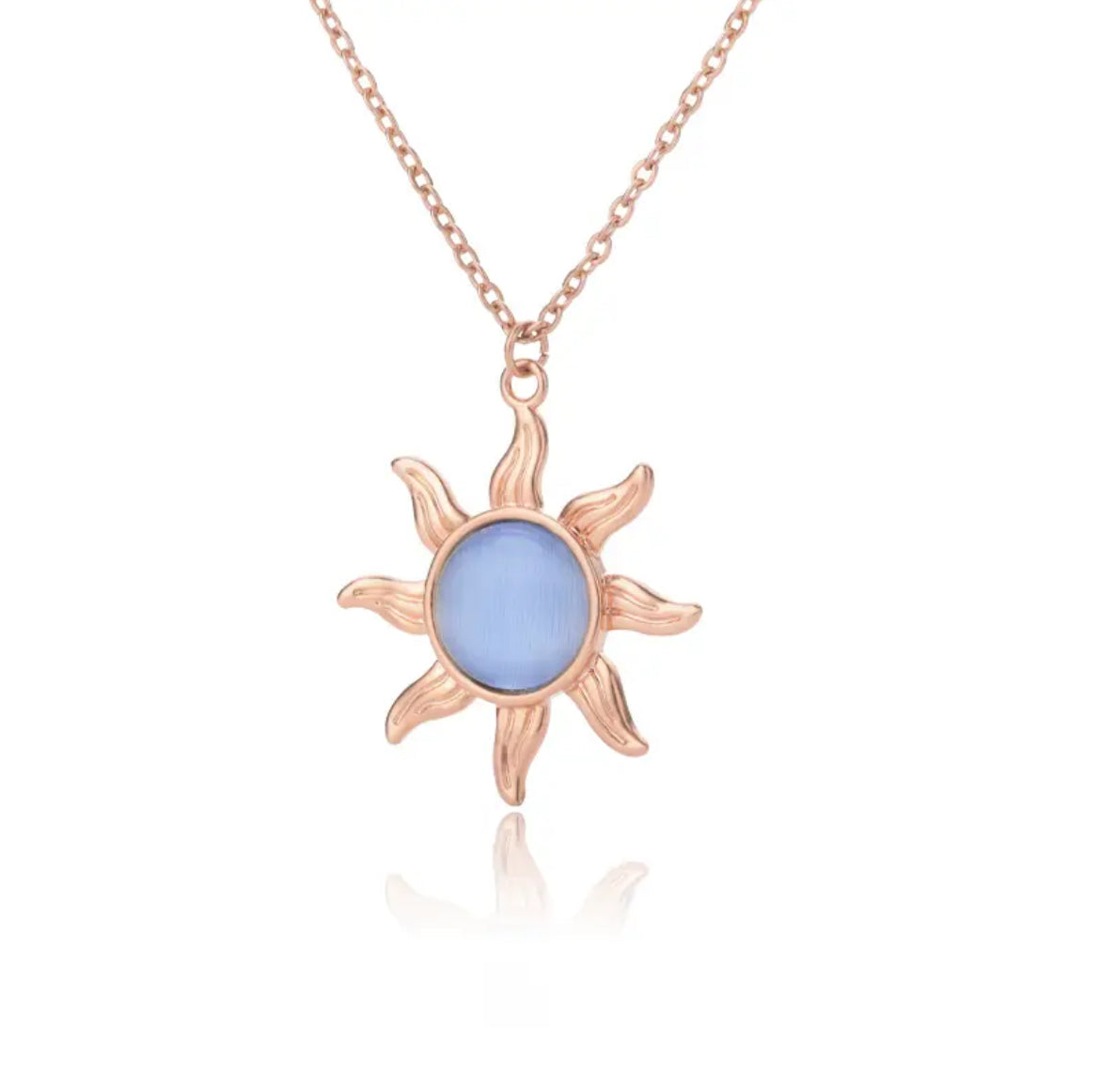 Opal Sun Necklace necklaces LUNARITY GARAGE Rose gold  