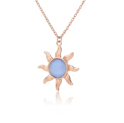 Opal Sun Necklace necklaces LUNARITY GARAGE Rose gold  