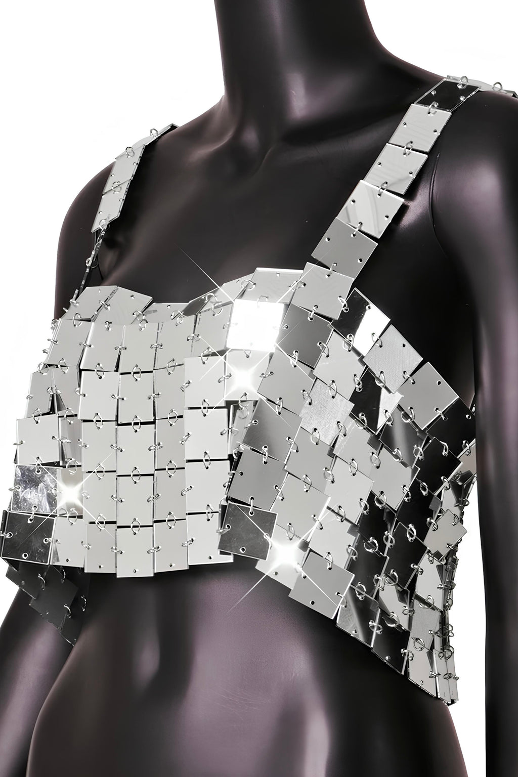 Dazzling Metallic Sequin Halter Crop Top – Shine at Every Party LUNARITY GARAGE