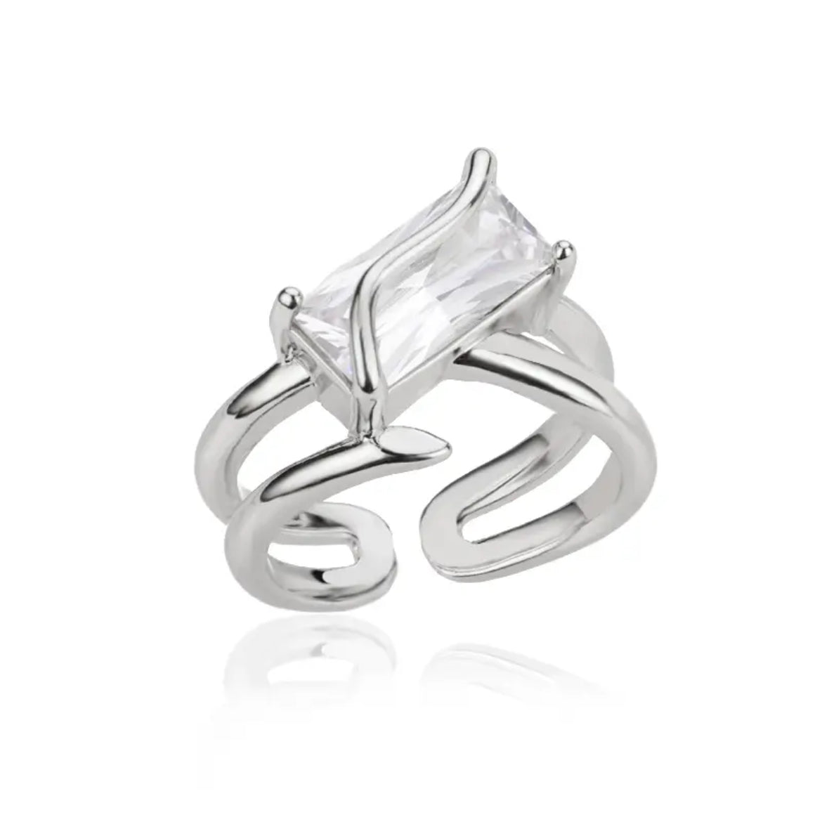 Double the Brilliance Ring ring LUNARITY GARAGE Silver