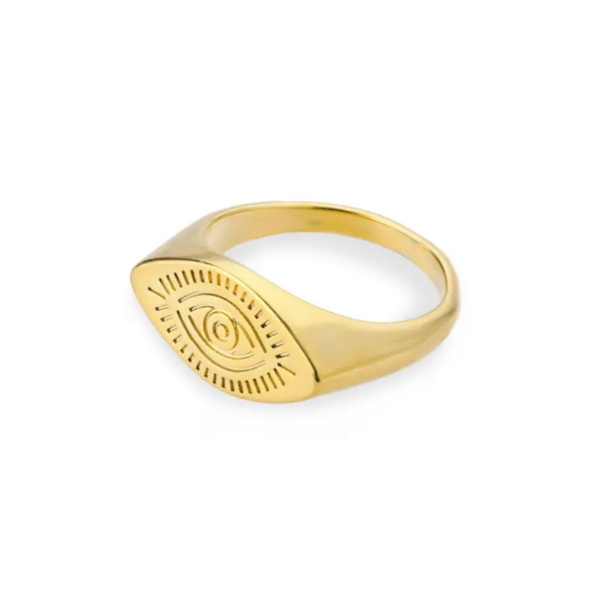 Engraved Evil Eye Ring ring LUNARITY GARAGE Gold  