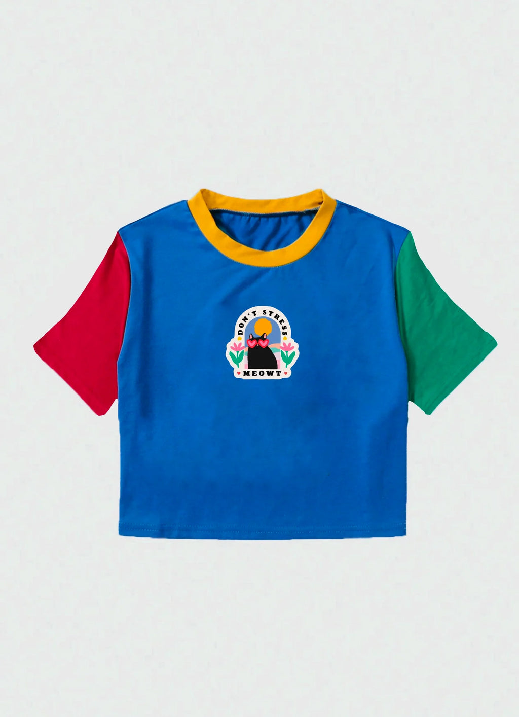 Don't Stress Meowt Crop Top T-Shirt T- Shirts LUNARITY GARAGE   