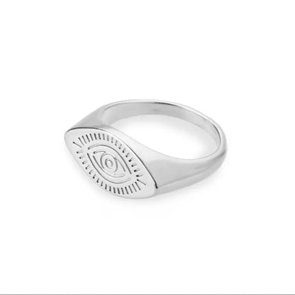 Engraved Evil Eye Ring ring LUNARITY GARAGE Silver  