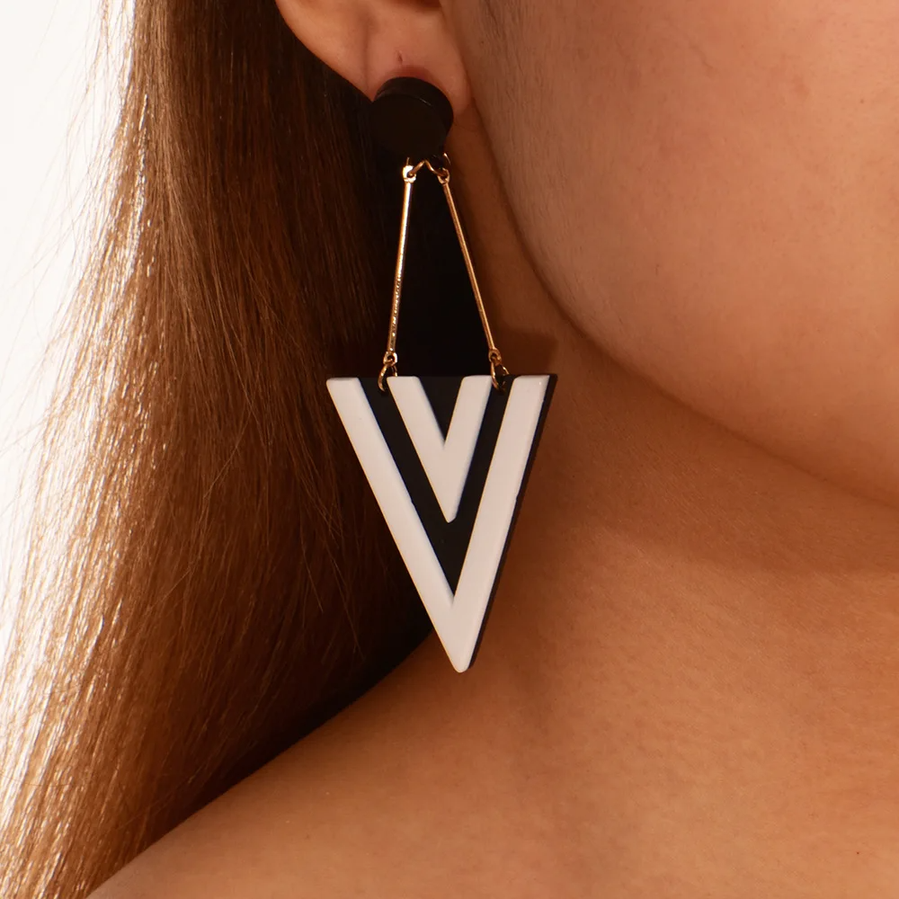 GeoTriangle Acrylic Dangle Earrings earrings LUNARITY GARAGE Black
