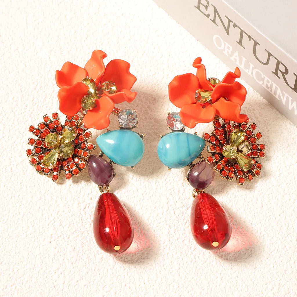 Exaggerated Resin Flower Drop Earrings Earrings Lunarity Garage   