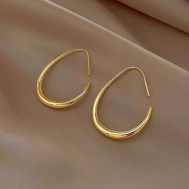 Geometric Oval Hoop Earrings earrings LUNARITY GARAGE   