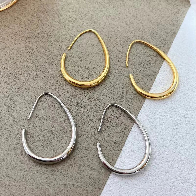 Geometric Oval Hoop Earrings earrings LUNARITY GARAGE   