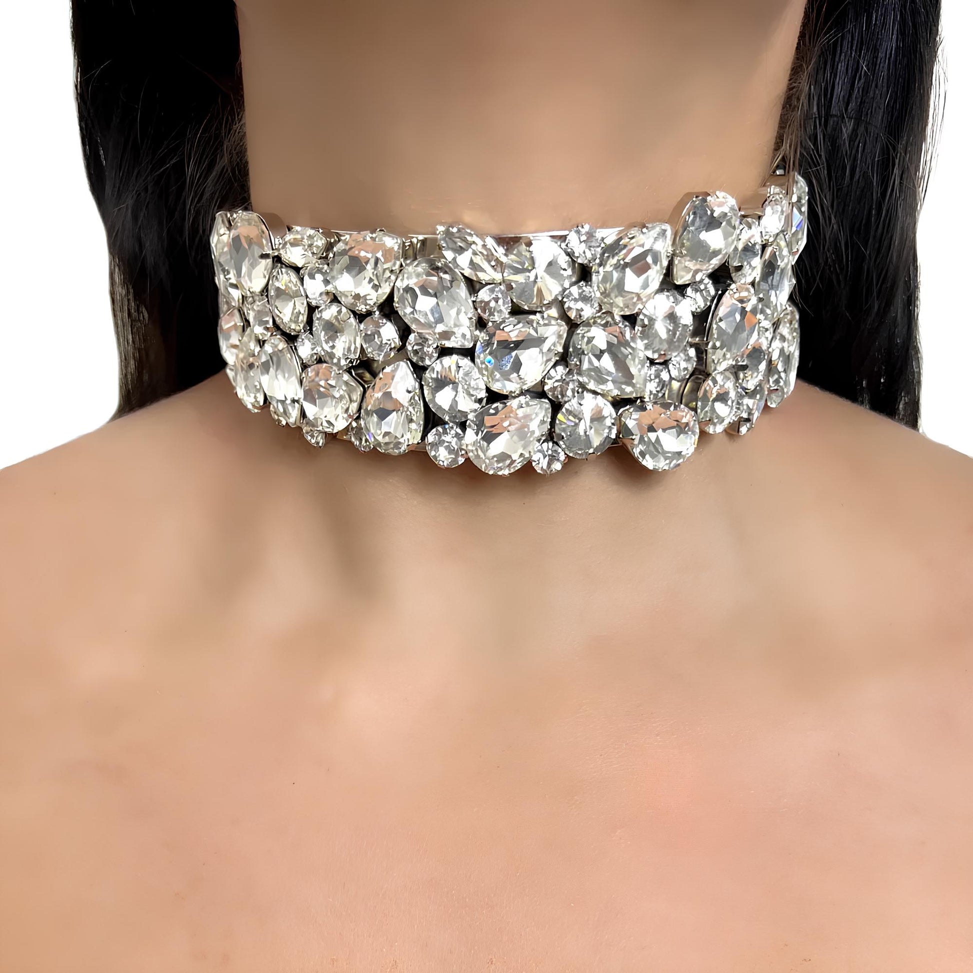 Exaggerated Luxury Necklace & Bangle Set Jewelry Set Lunarity Garage Necklace Silver