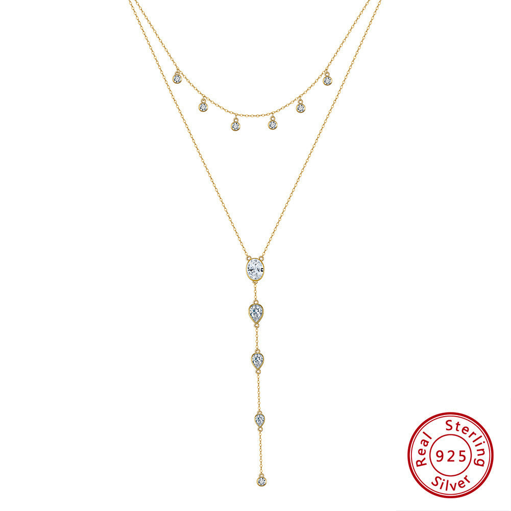 Women's Sterling Silver Twin Lasso Necklace necklaces LUNARITY GARAGE Electricity 14K Gold