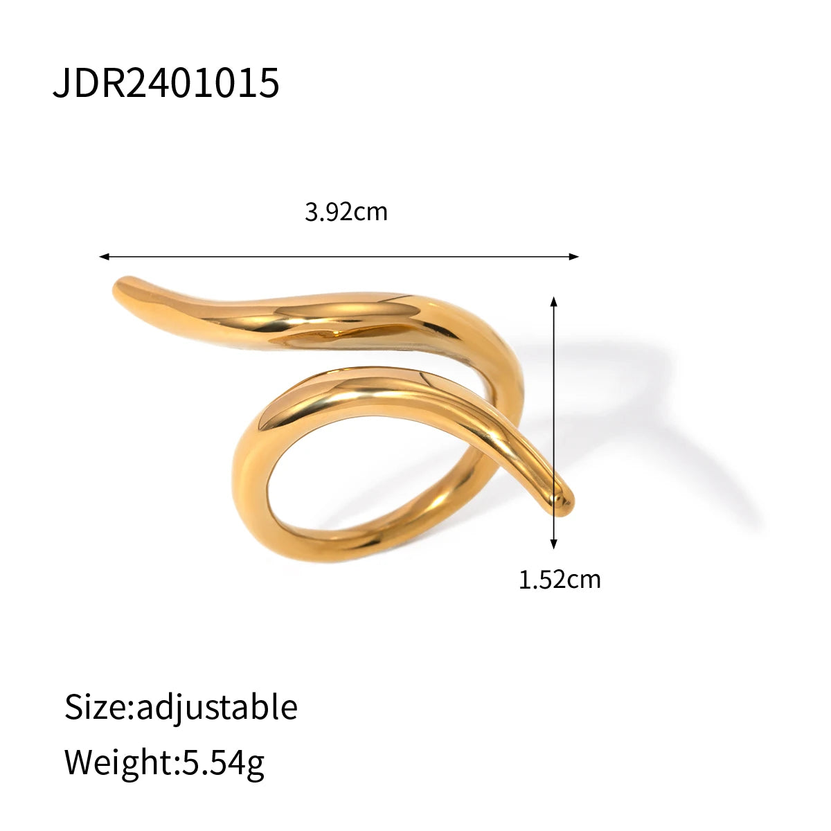 Glossy Golden Lines Mirage Staggered Open Ring Ring Lunarity Garage Gold