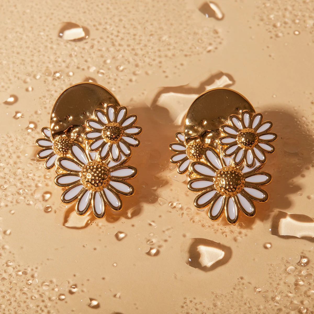 Golden Daisy Drip Earrings earrings LUNARITY GARAGE   