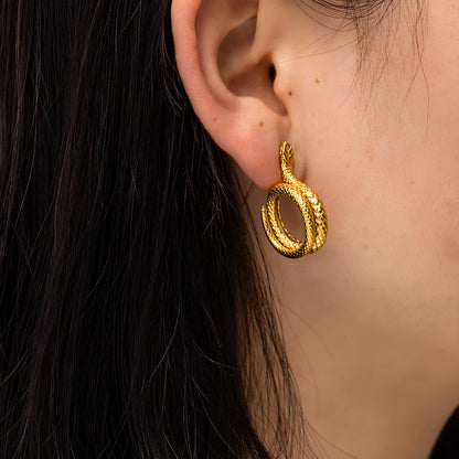 Golden Serpentine Elegance Earrings Earrings Lunarity Garage   