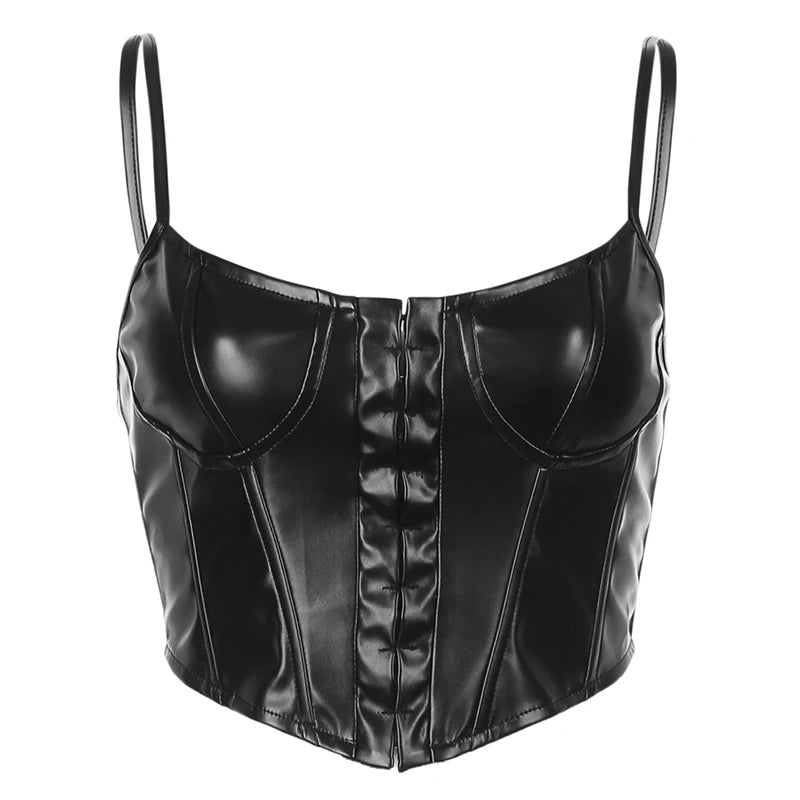 Black PU Leather Corset Bustier – Bold & Sexy Statement Piece Corsets Lunarity Garage