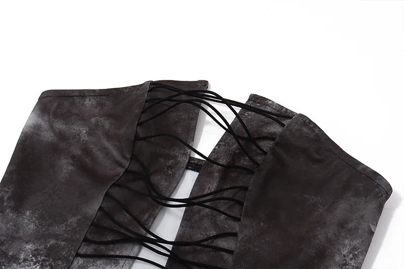 90s Retro Grunge Strapless Crop Top crop top Lunarity Garage   