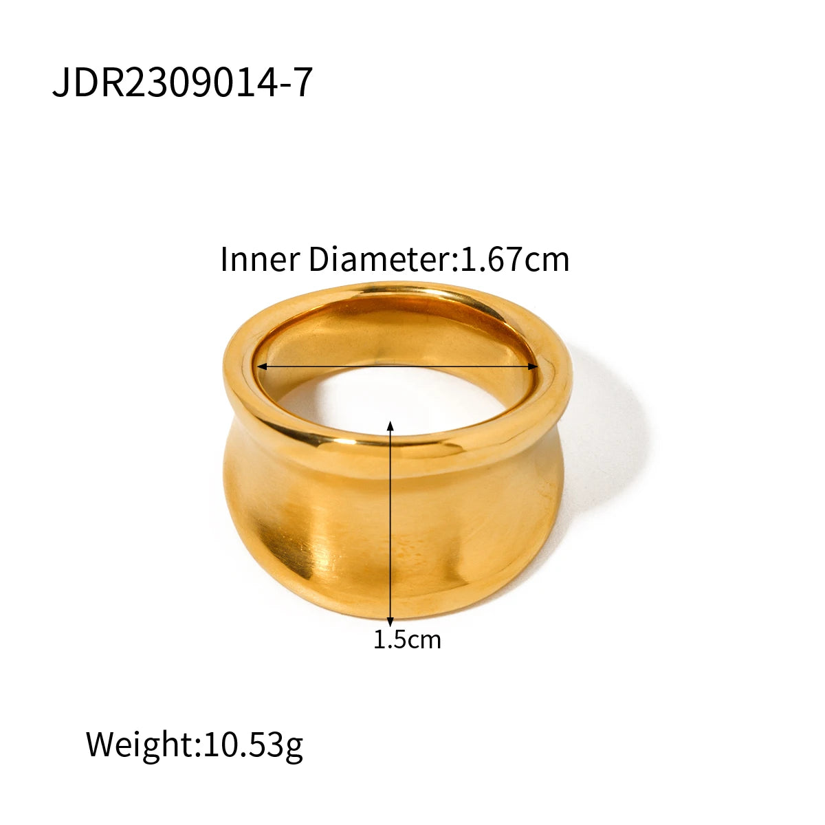 Elegant Charm Gold Color Geometric Brushed Closed Ring ring LUNARITY GARAGE