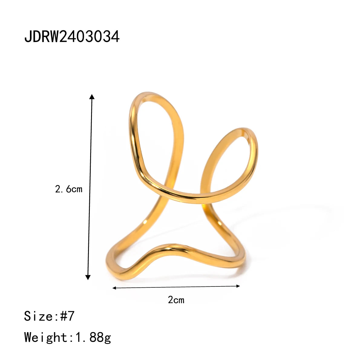 Gold Color Minimalist Lines Opening Ring ring LUNARITY GARAGE