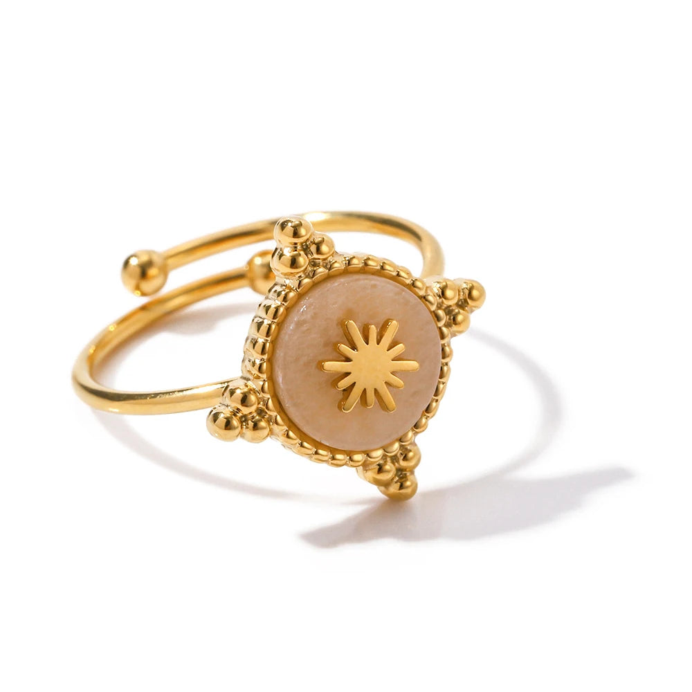 Elegant Bohemia Crystal Disc Star Open Ring ring LUNARITY GARAGE   