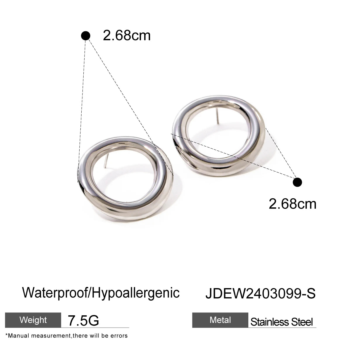 Charm Round Hollow Smooth Stud Earrings earrings LUNARITY GARAGE Silver