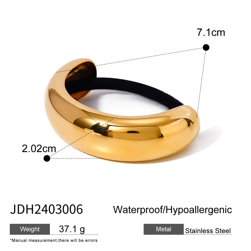 Elegant Stainless Steel Curved Buckle Hair Tie Buckle LUNARITY GARAGE   