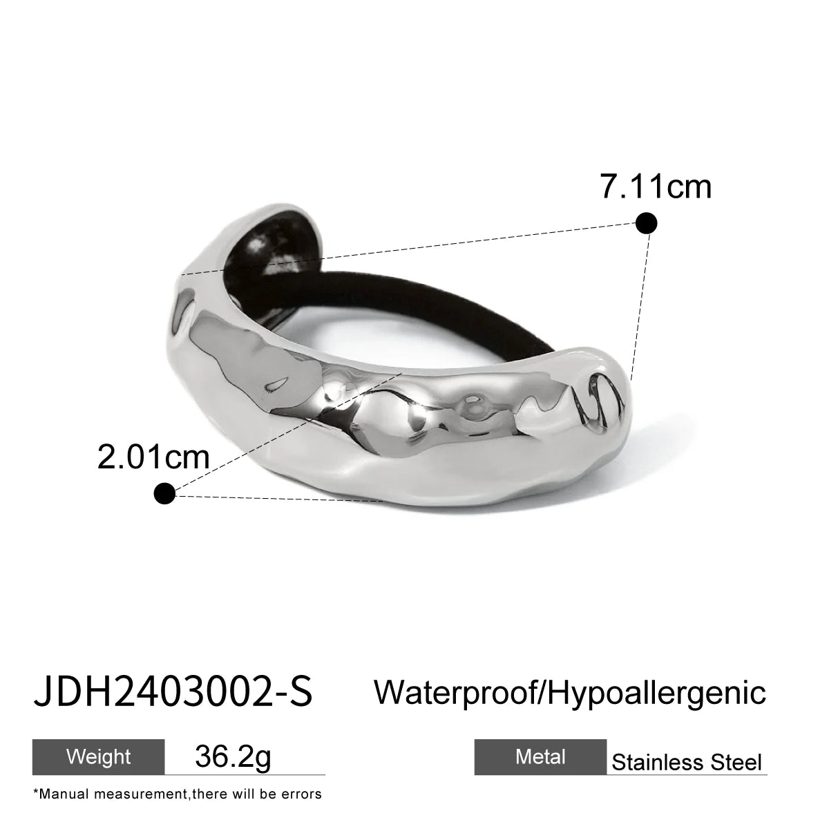 Chic Semicircle Arc Curved Buckle Hair Tie Buckle LUNARITY GARAGE Silver