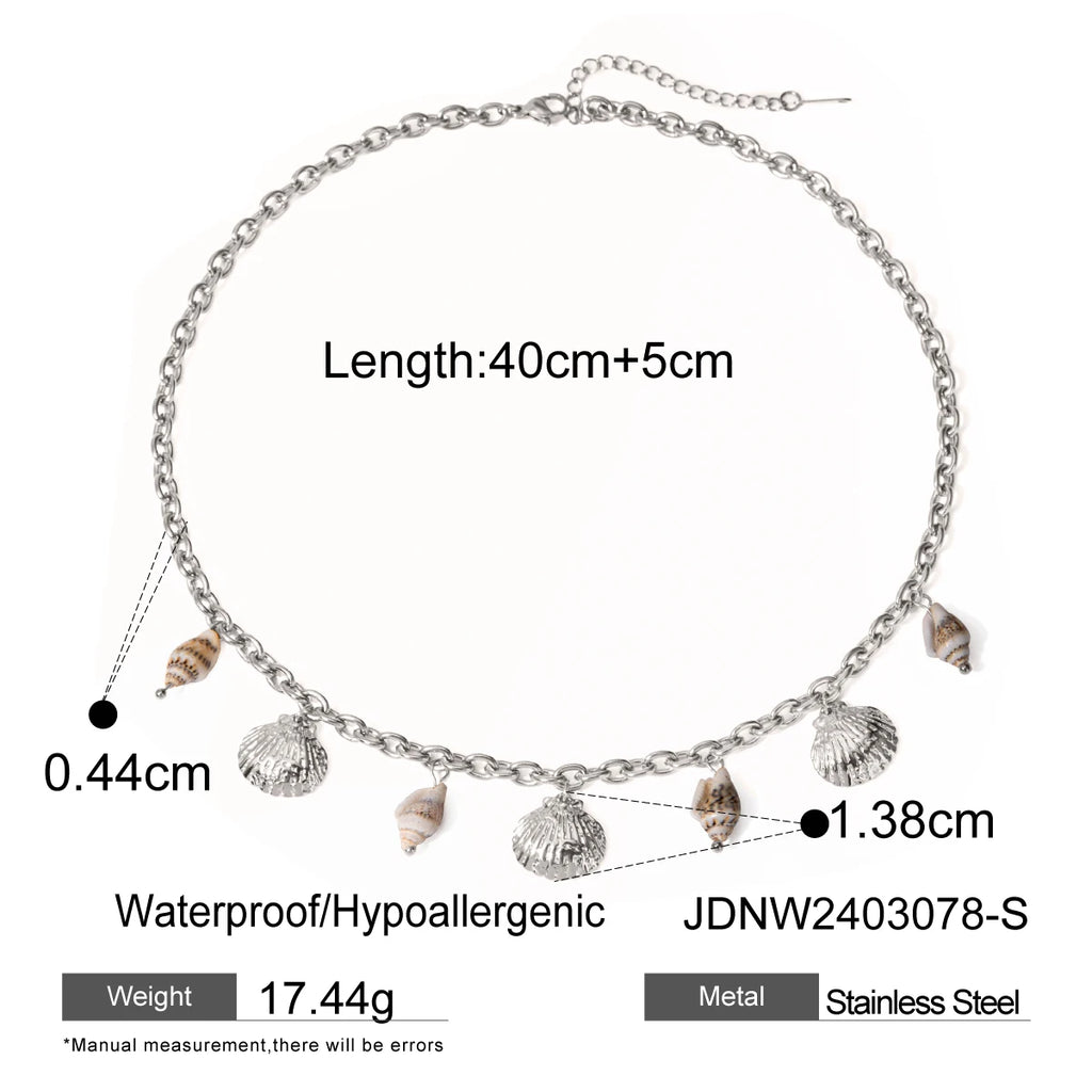 Elegant Summer Sea Shell & Conch Pendant Necklace necklaces LUNARITY GARAGE   