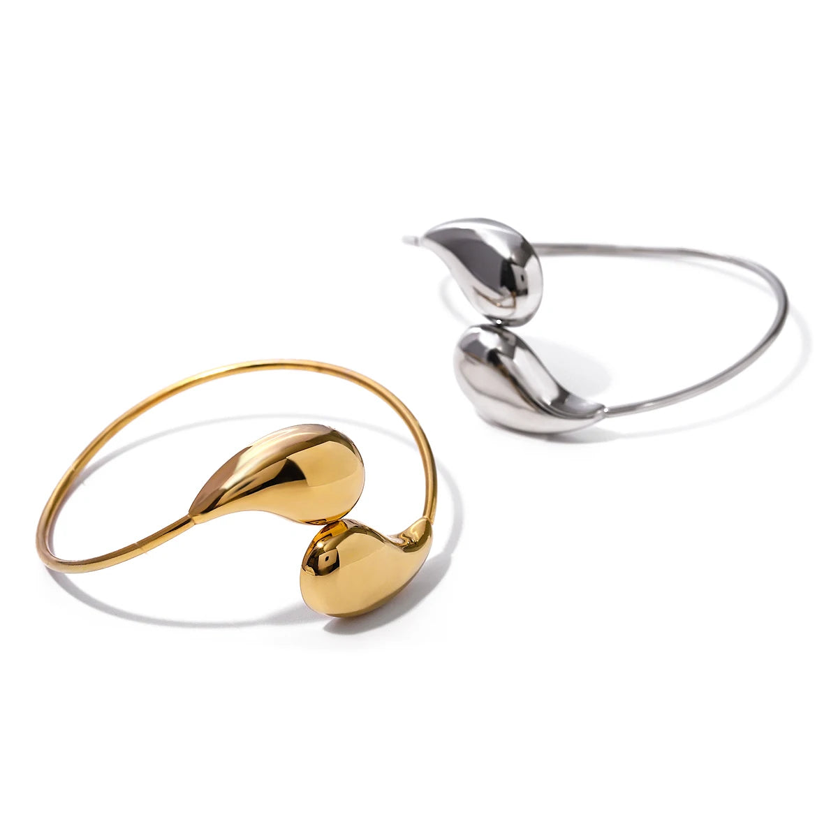 Sophisticated Geometric 18K Stainless Steel Water-Drop Shaped Open Bracelet bracelets LUNARITY GARAGE