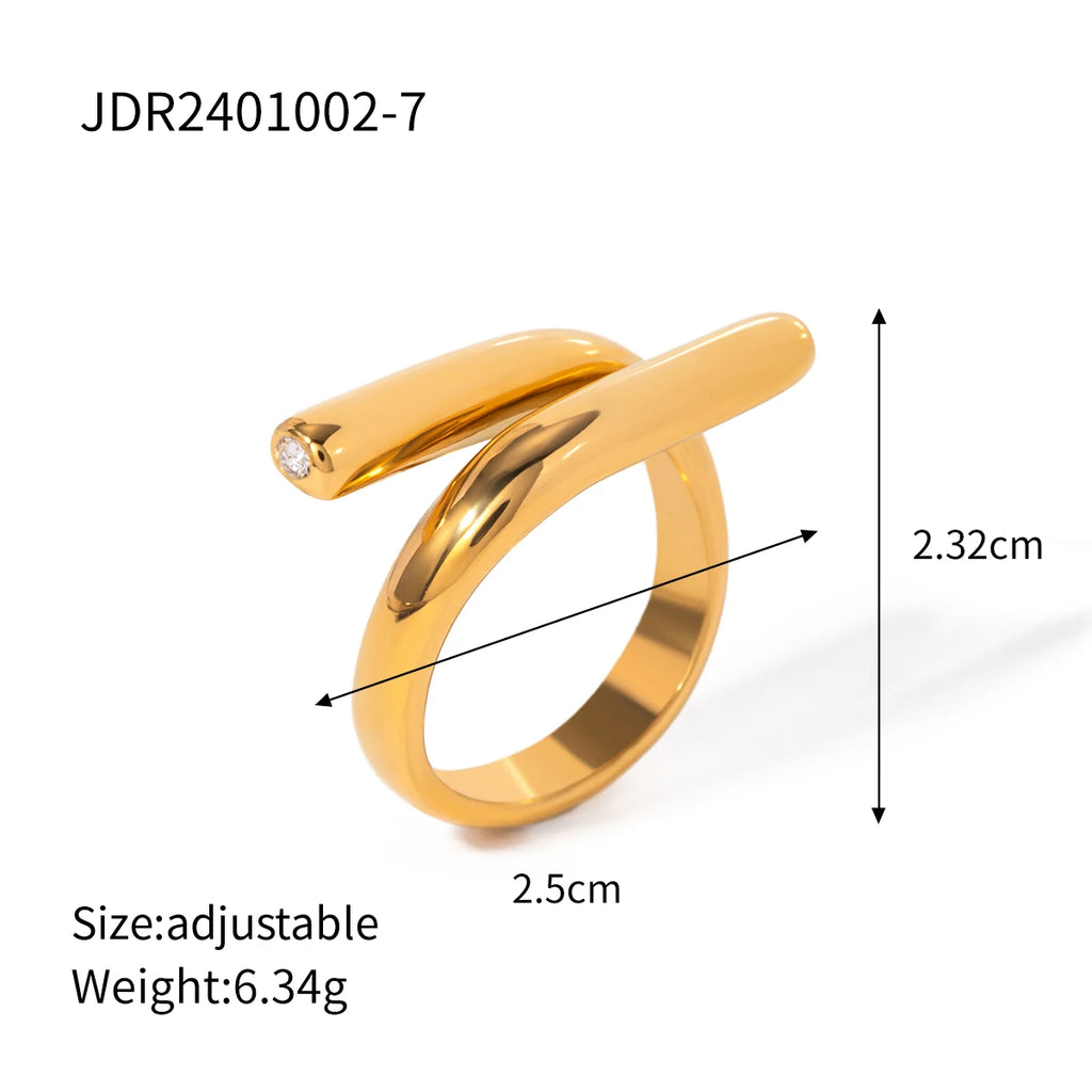 Stylish Simple Lines Staggered Opening Ring ring LUNARITY GARAGE   