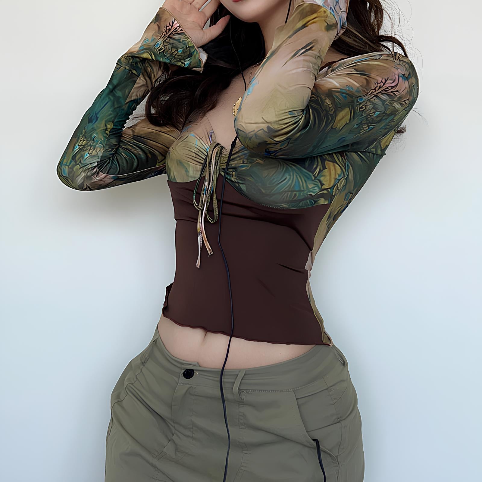 Fairycore Grunge Patchwork Crop Top crop top Lunarity Garage