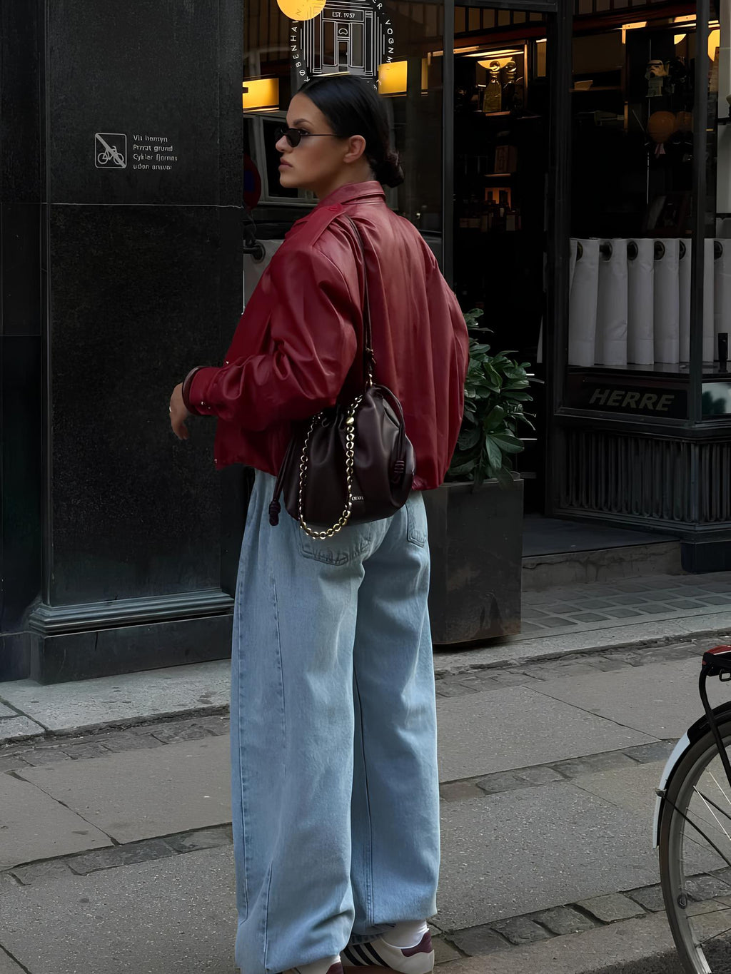 Vintage Burgundy Lapel Leather Jacket Jackets Lunarity Garage   