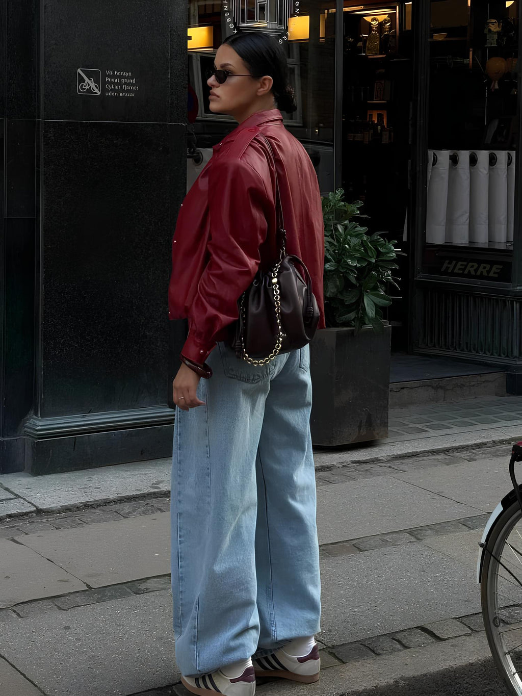 Vintage Burgundy Lapel Leather Jacket Jackets Lunarity Garage   