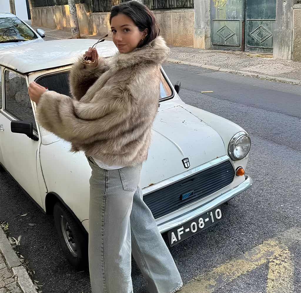 Cozy Fluffy Faux Fur Cropped Coat Coats Lunarity Garage   