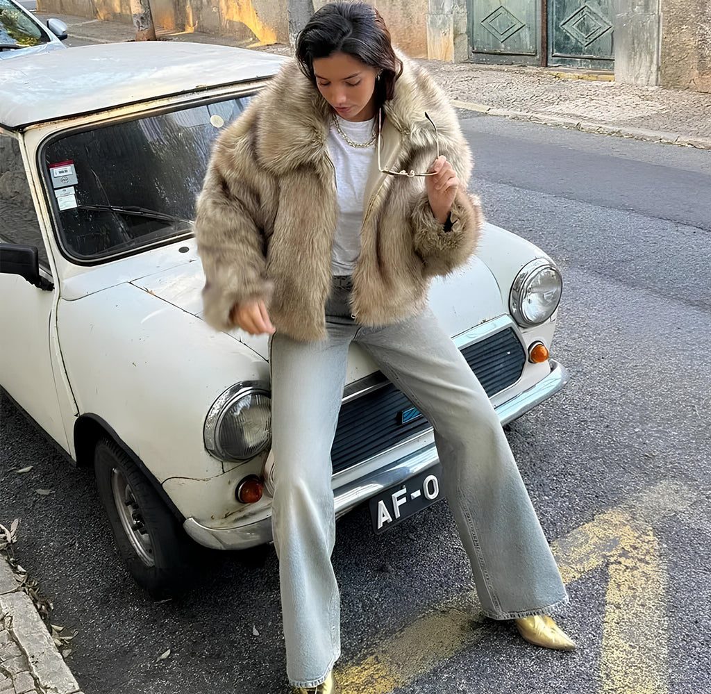 Cozy Fluffy Faux Fur Cropped Coat Coats Lunarity Garage   