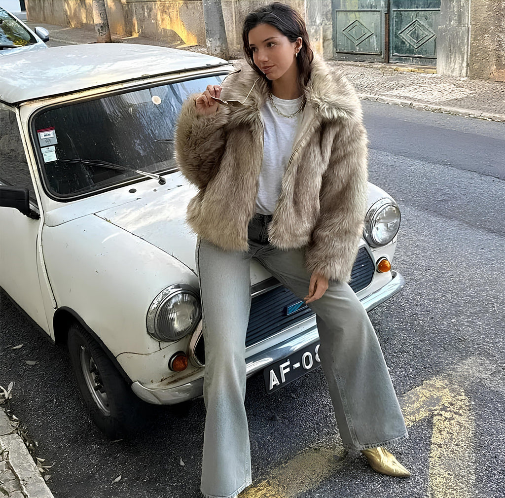 Cozy Fluffy Faux Fur Cropped Coat Coats Lunarity Garage   