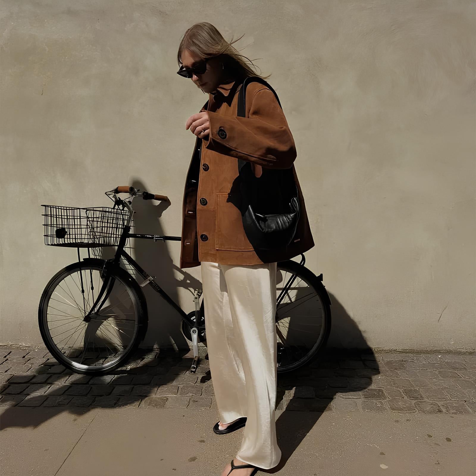 Brown Single Breasted Faux Leather Coat Coats Lunarity Garage