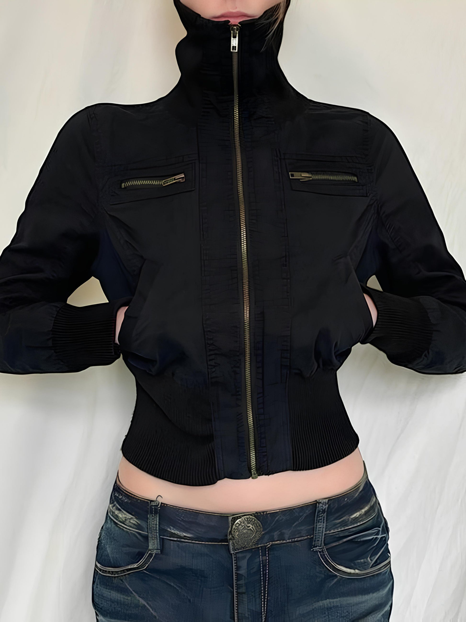 Y2K Vintage Slim-Fit Zipper Jacket Jackets Lunarity Garage