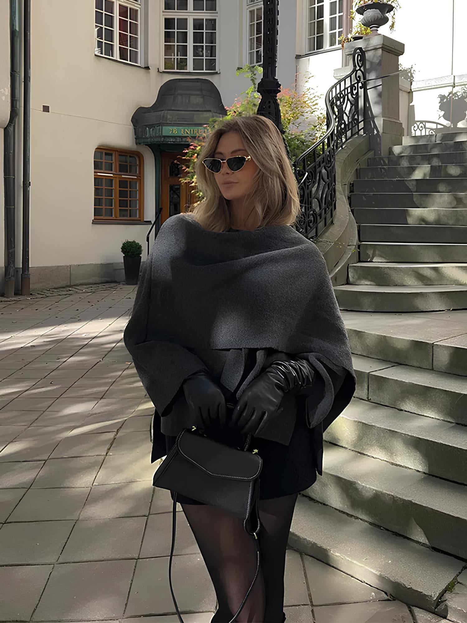 Elegant Scarf Collar Woolen Jacket Jackets Lunarity Garage