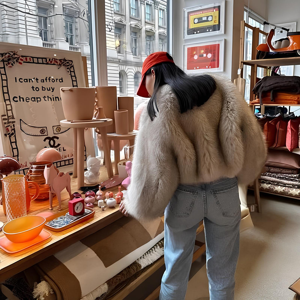 Iconic Gradient Faux Fur Cropped Jacket Jackets Lunarity Garage   