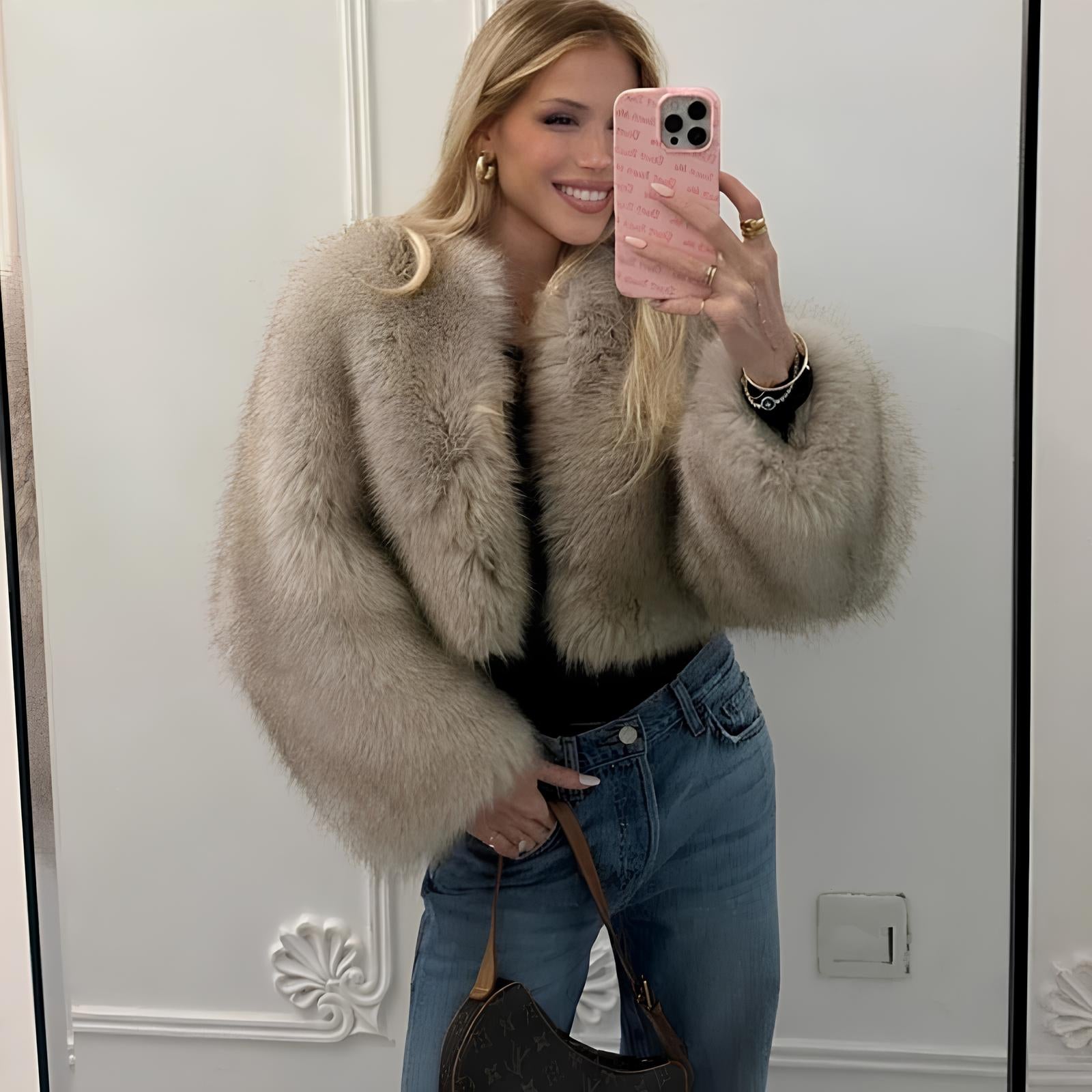 Iconic Gradient Faux Fur Cropped Jacket Jackets Lunarity Garage