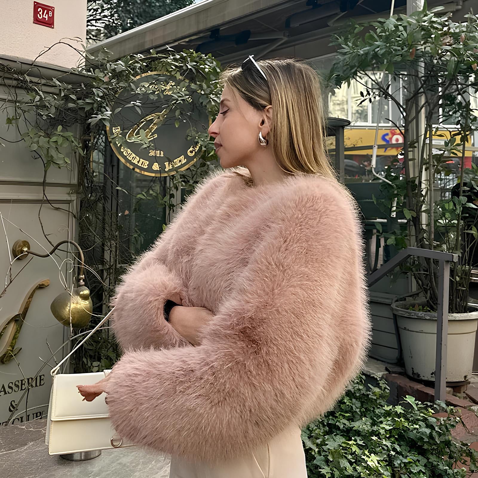 Iconic Gradient Faux Fur Cropped Jacket Jackets Lunarity Garage Pink S