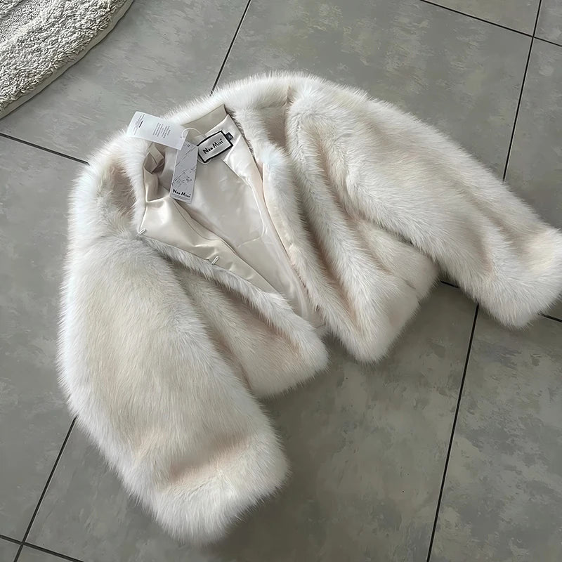 Iconic Gradient Faux Fur Cropped Jacket Jackets Lunarity Garage   