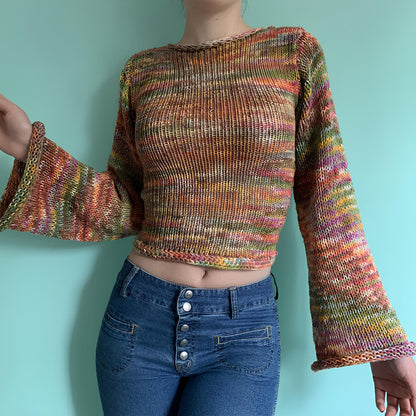 90s Streetwear Color Block Crochet Knit Crop Top – Bold & Trendy crop top Lunarity Garage