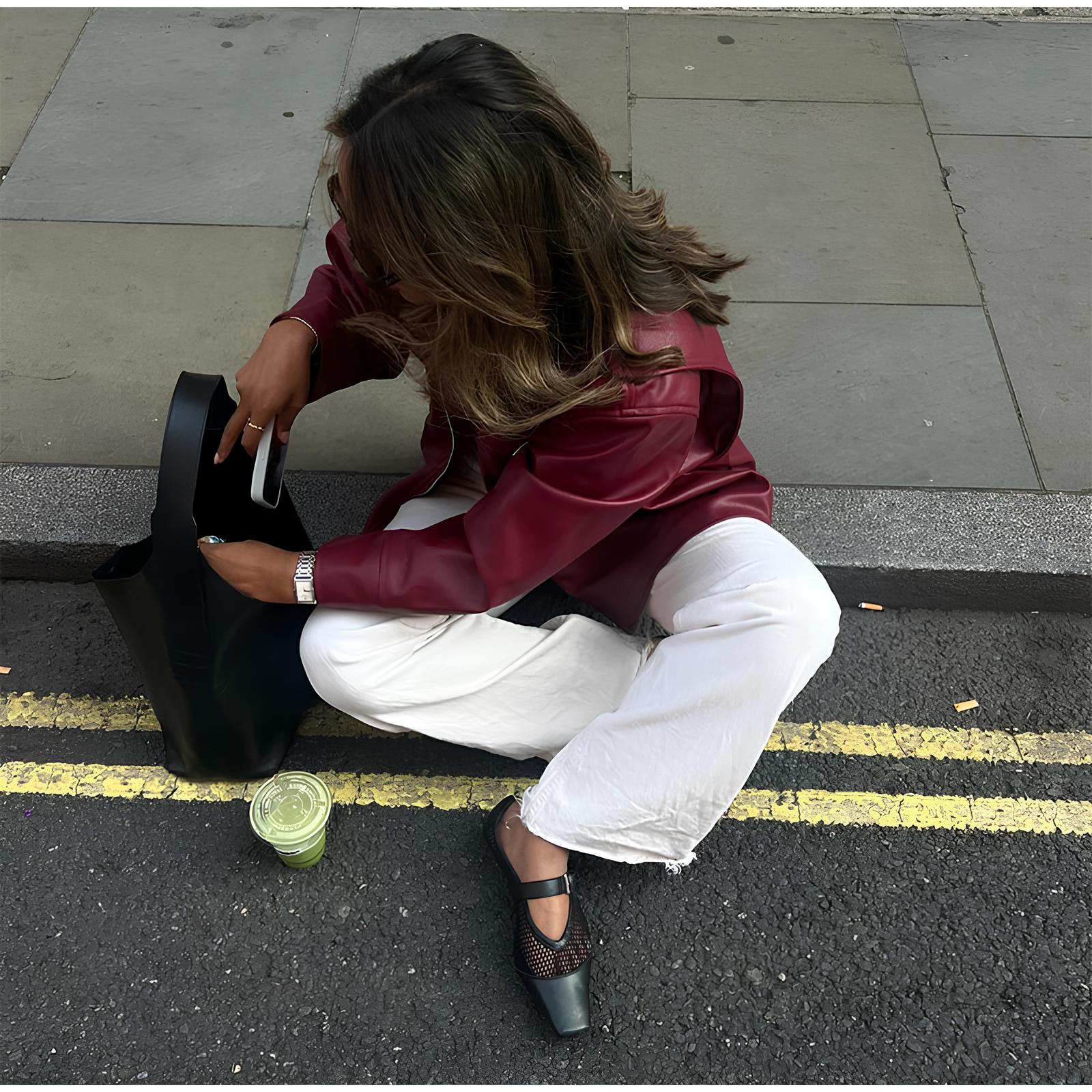 Elegant Burgundy Faux Leather Jacket – A Chic Streetwear Essential Jackets Lunarity Garage