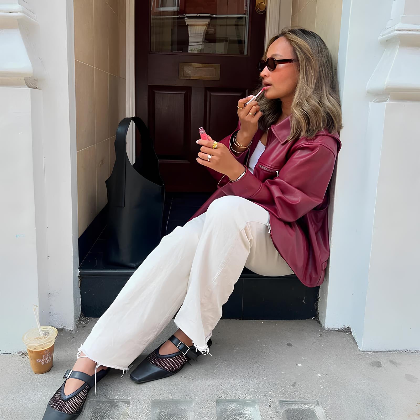 Elegant Burgundy Faux Leather Jacket – A Chic Streetwear Essential Jackets Lunarity Garage