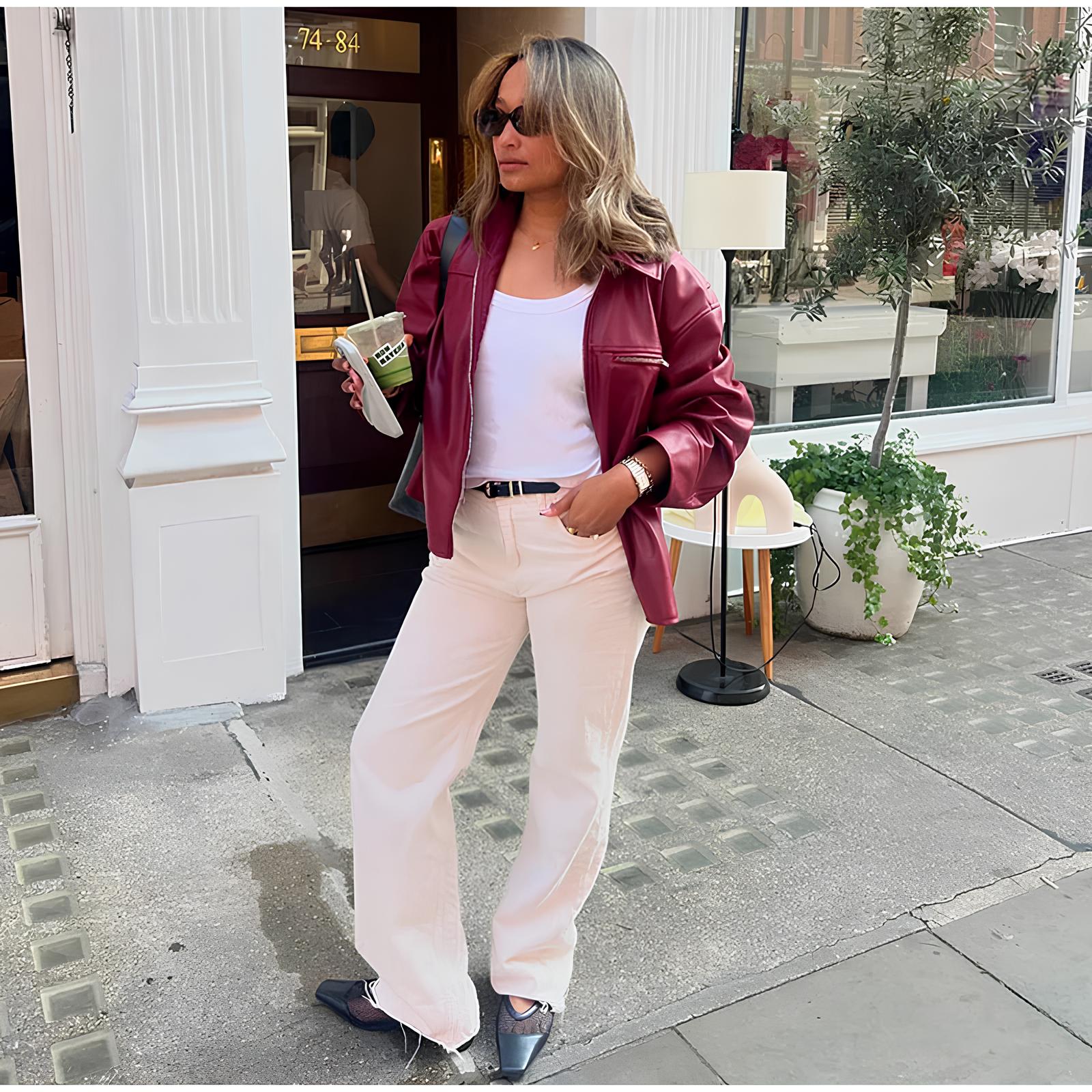 Elegant Burgundy Faux Leather Jacket – A Chic Streetwear Essential Jackets Lunarity Garage